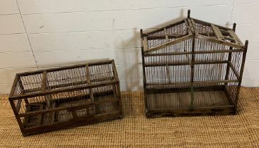 Two wooden birdcage