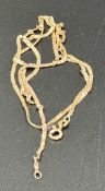 A 9ct gold fine necklace AF, approximate total weight 2.3g