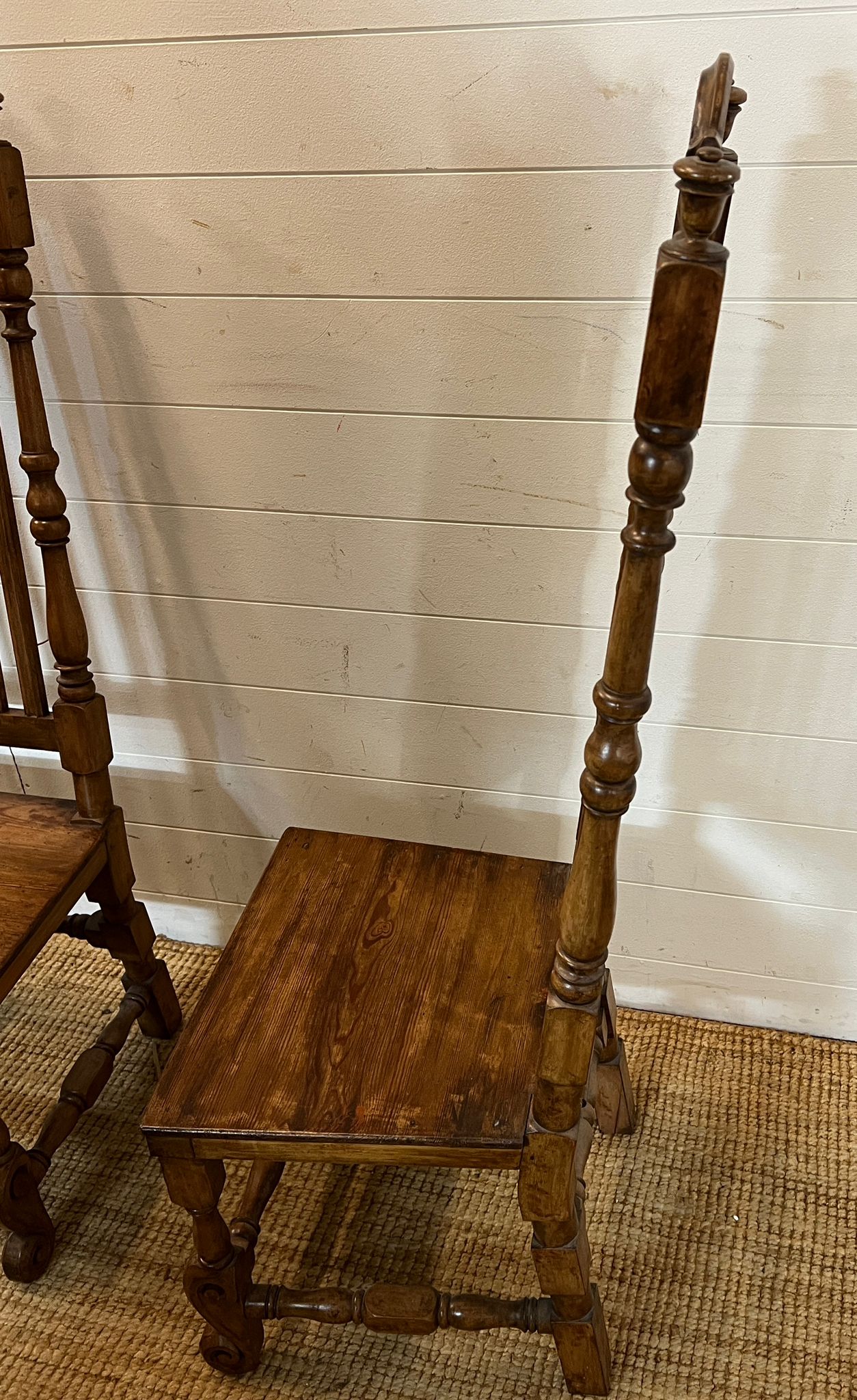 A pair of oak style farmhouse chairs - Image 3 of 3