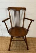 A Victorian Windsor penny armchair or office chair