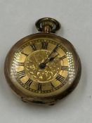 An ornate 14ct gold case ladies pocket watch, approximate total weight 17.8g