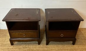 A pair of Stag Mid Century single drawer bedside tables