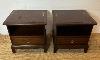 A pair of Stag Mid Century single drawer bedside tables