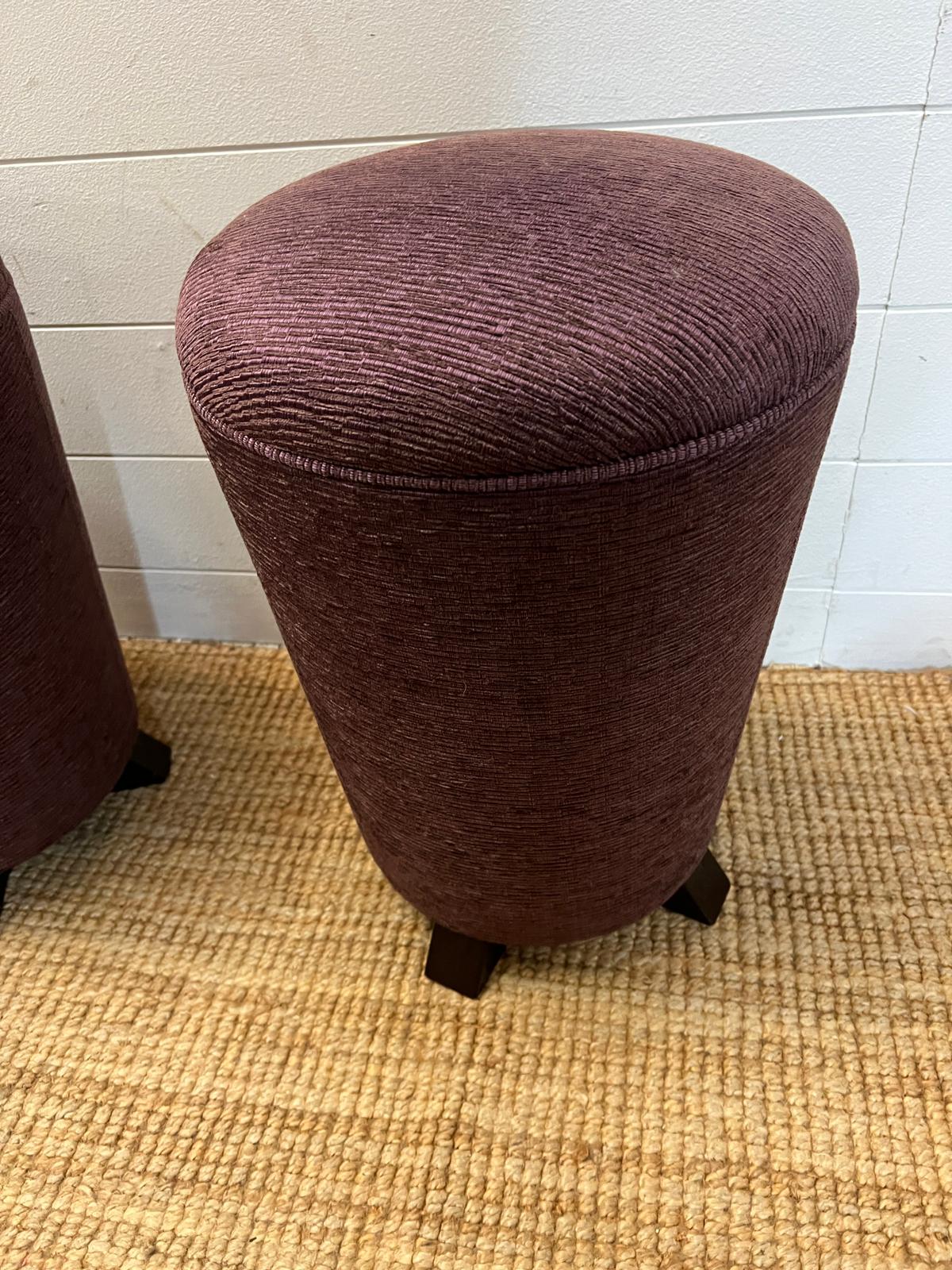 Three low velvet stools (H50cm Dia32cm) - Image 3 of 3