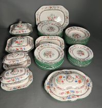 A Copeland Spode part dinner service "Chinese Rose" Condition Report chip to plate  repair to handle