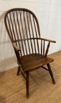 An oak stick back Windsor chair