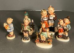 Six west Goebel Hummel figurines, various sizes