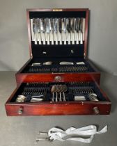 A Carr's twelve place setting canteen of cutlery to include: Knives, forks, dessert spoons and