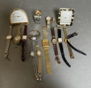 A selection of vintage wristwatches, various styles and makers.