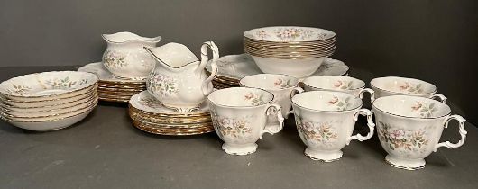 A part Royal Albert Haworth tea service to include cups, saucers , bowls and plates