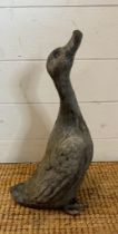 A lead garden ornament of a duck (H42cm)