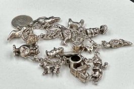 A silver charm bracelet