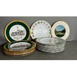 A selection of commemorative The Master golfing dinner plates from the Augusta Nation Golf course