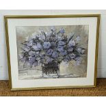 A print of Spring Time flowers, framed 72cm x 61cm