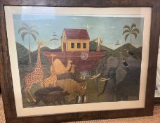 A Noah Ark poster print by Warren Kimble 48cm 68cm