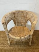 A rattan chair