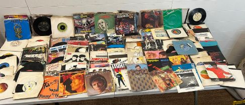 A large collection of records all 45's of 70's 80's, pop, rock and soul music approx 200 various