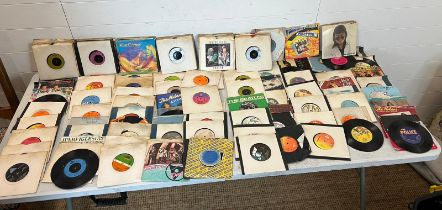 A large collection of records all 45's of 70's 80's, pop, rock and soul music approx 200 various