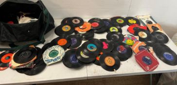 A large collection of 45's of 70's 80's, pop, rock and soul music various conditions