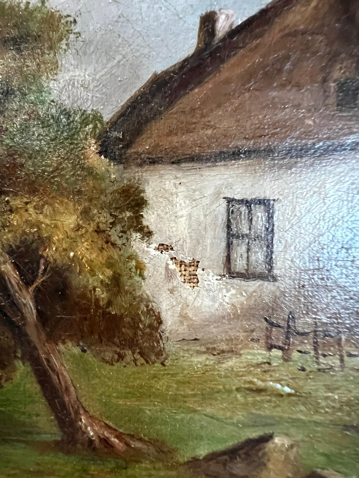 Oil on canvas of cottage scene (Frame size 51cm x 38cm) - Image 3 of 4