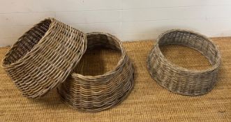 Three wicker Christmas tree skirt surround