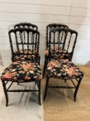 Four Victorian ebony chairs