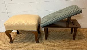 Two vintage upholstered foot stools