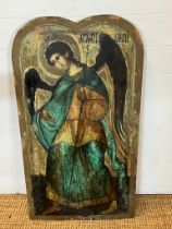 A painted panel of Archangel 55cm x 110cm
