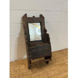 A vintage wall hanging bathroom mirror with towel rail and storage cupboard (H60cm)