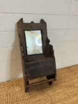 A vintage wall hanging bathroom mirror with towel rail and storage cupboard (H60cm)