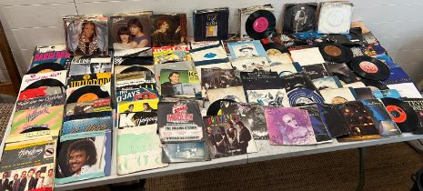 A large collection of records all 45's of 70's 80's, pop, rock and soul music approx 200 various