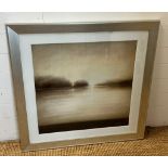 A print of a lake side scene (Frame size 94cm x 92cm)