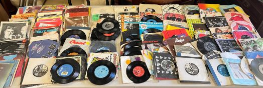 A large collection of records all 45's of 70's 80's, pop, rock and soul music approx 200 various