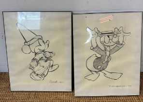 Two Disney character prints "Fantasia and Mr Ducks Step Out"