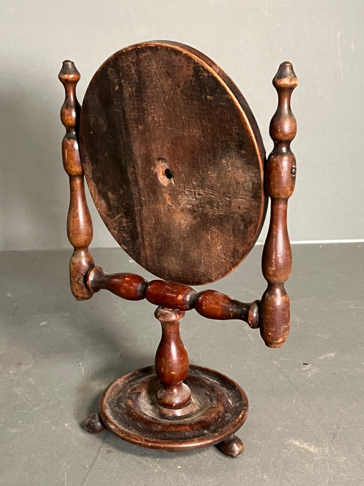 A Victorian mahogany toilet mirror or shaving mirror (H38cm W18cm) - Image 2 of 2
