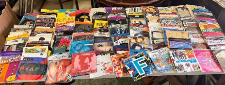 A large collection of records all 45's of 70's 80's, pop, rock and soul music various conditions
