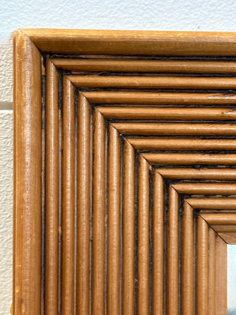 A wall hanging hall mirror in a pine fluted frame (62cm x 78cm) - Image 3 of 3