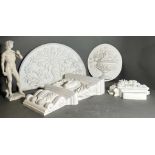 A selection of plaster items to include wall hangings