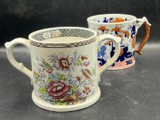 Two reproduction cider mugs