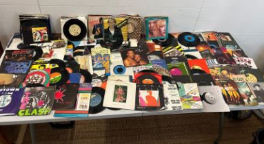 A large collection of records all 45's of 60's various conditions