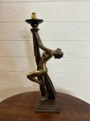 An Art Deco style table lamp of a nude