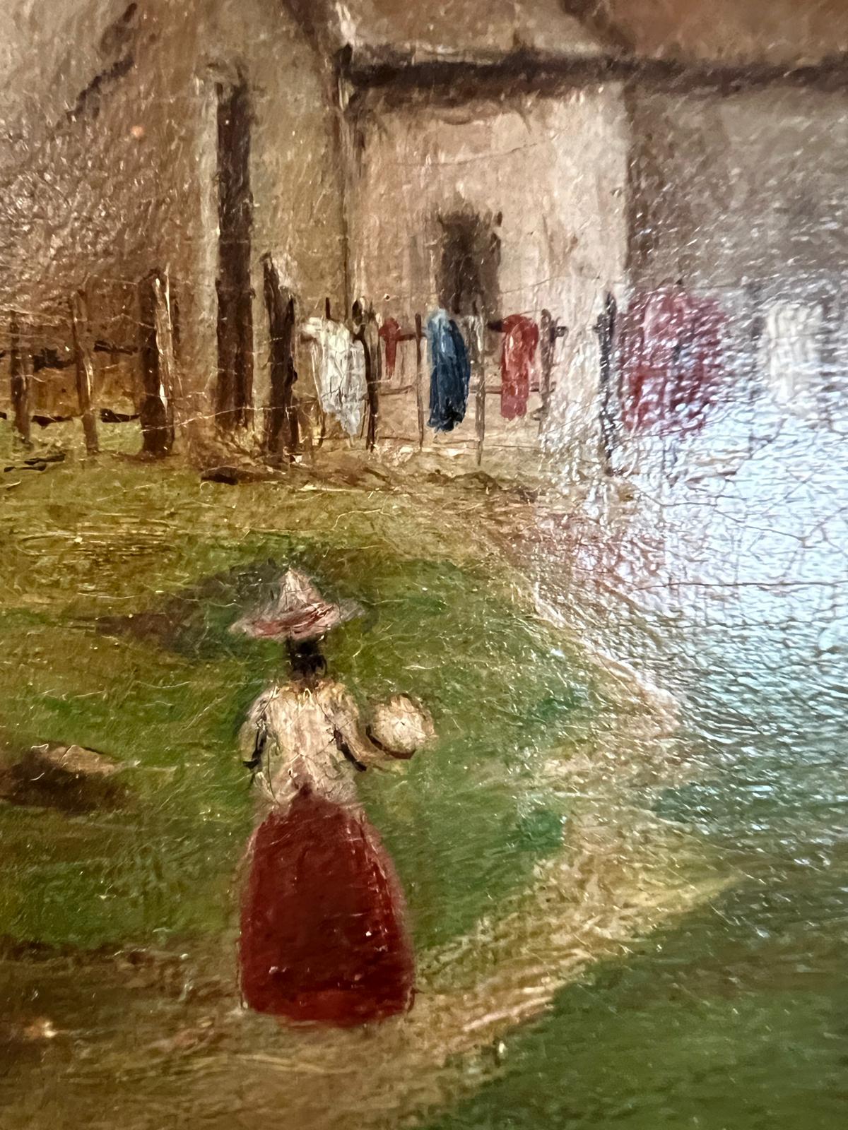 Oil on canvas of cottage scene (Frame size 51cm x 38cm) - Image 2 of 4