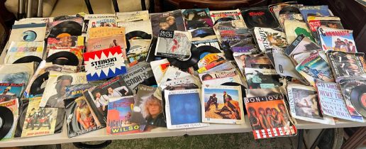 A large collection of records all 45's of 70's 80's, pop, rock and soul music approx 200 various