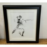 A Robert Heindel style print of impressing couple (Frame size 84cmx 70cm)