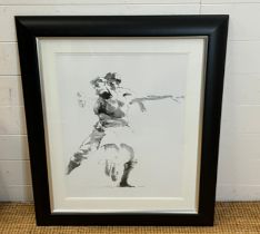 A Robert Heindel style print of impressing couple (Frame size 84cmx 70cm)