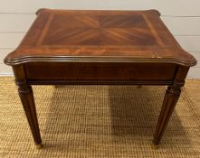 A pair of regency style side table on fluted legs and drawer (H56cm W67cm D58cm)