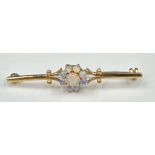 A 9ct gold opal brooch, approximate total weight 2.9g and width 48mm