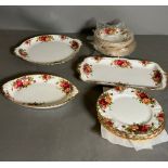 A selection of Royal Albert "Old Country Rose" plates and side plates