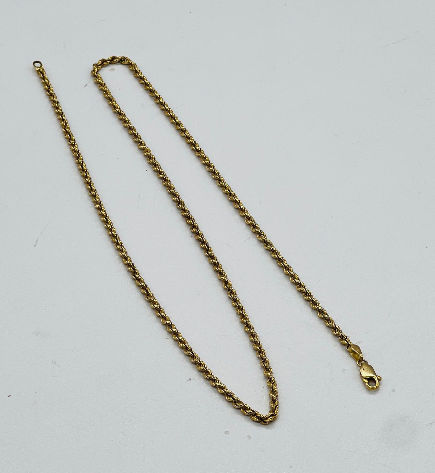 A 14ct gold necklace, Italian and in a rope style, approximate total weight 6.8g