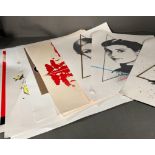 A selection of limited edition abstract portraiture prints featuring images of Twiggy, Audrey